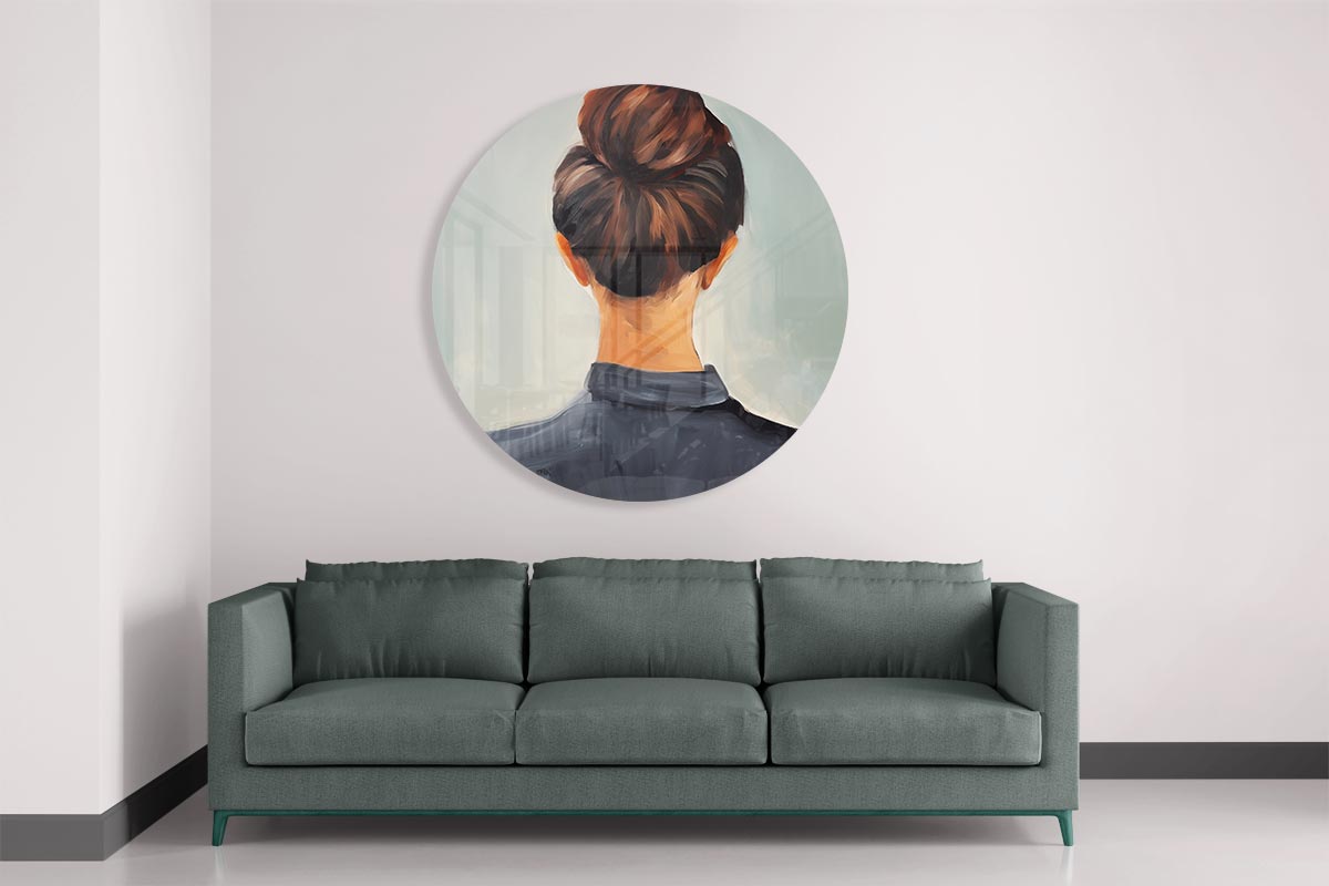 Elegant Haar in Strakke Knot Muurcirkel
