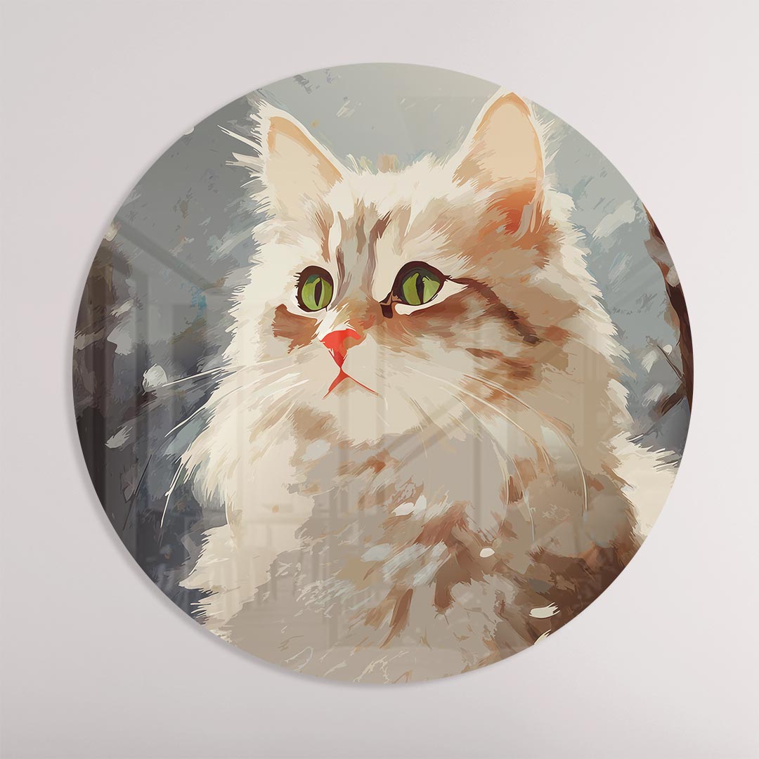 Winterse Kat Muurcirkel