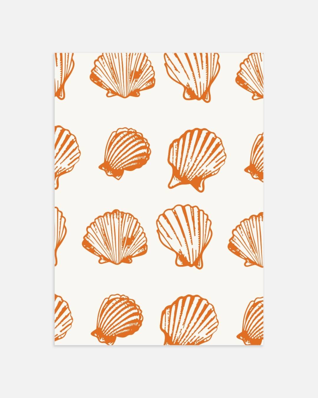 Oranje schelpenpatroon Poster