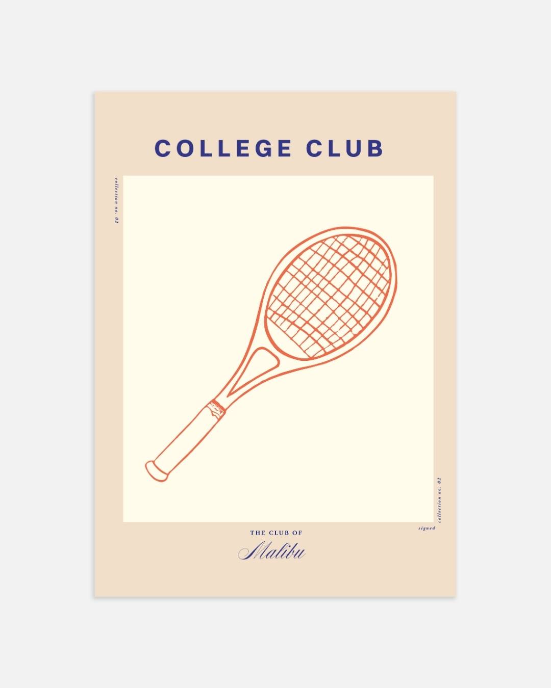 College Club tennisracket Poster