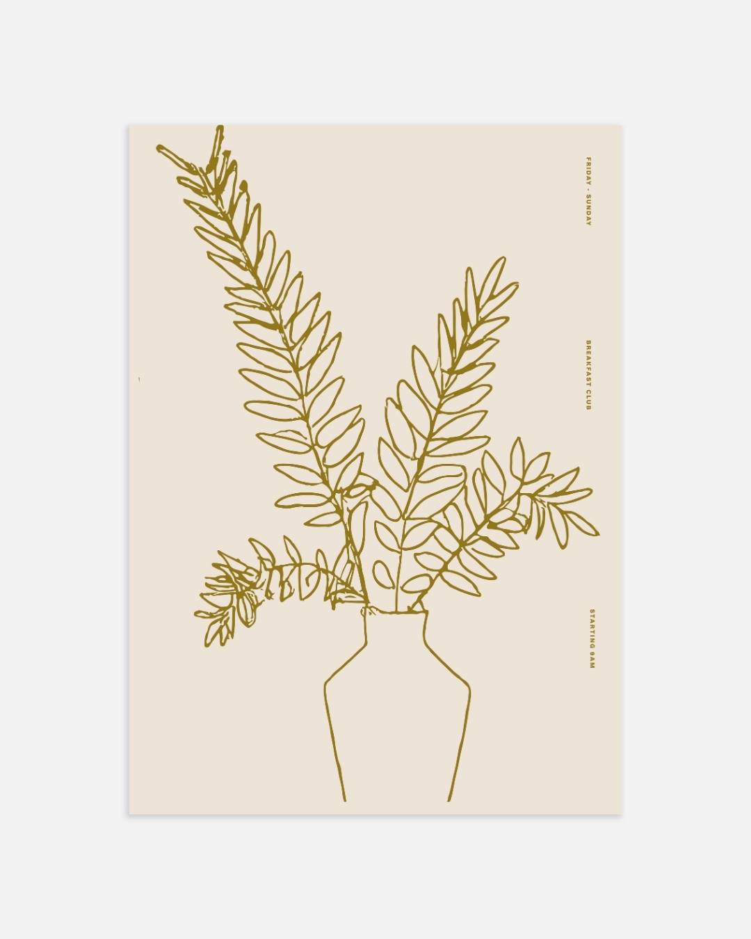 Botanische vaas schets Poster