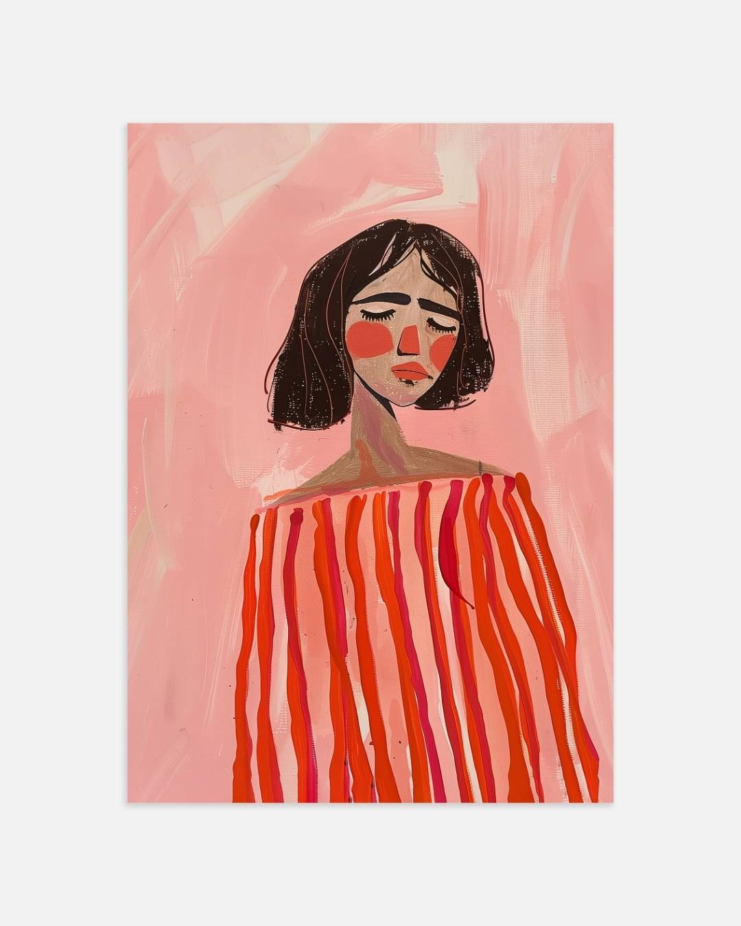 Vrouw met rode strepen Poster