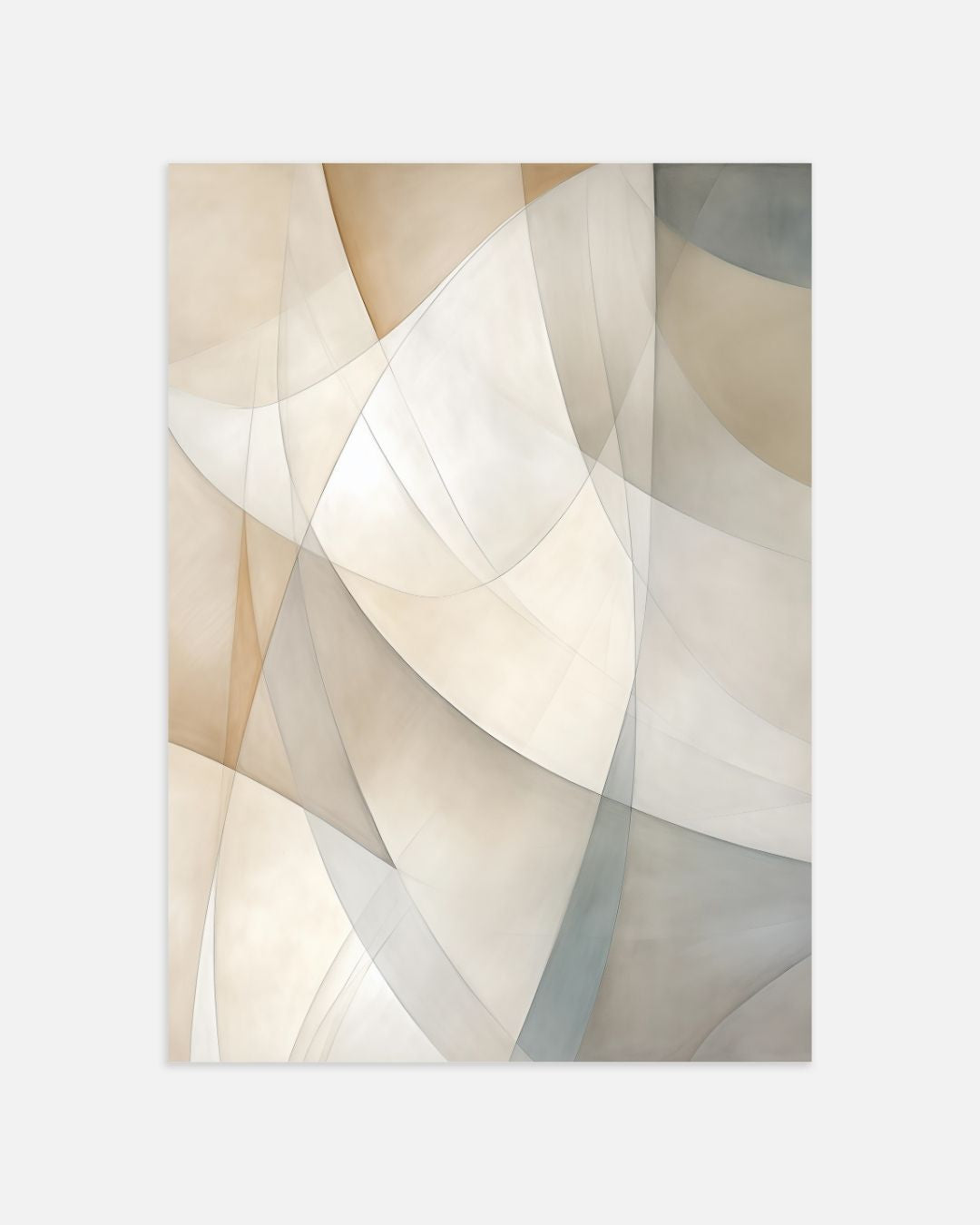 Beige Abstracte Kunst Posterset