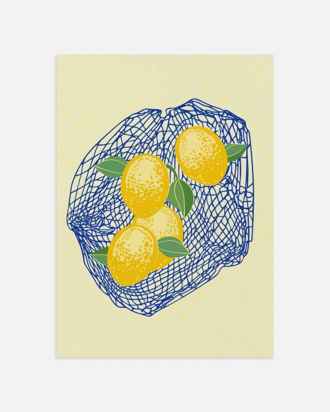 Citroenen in blauw net Poster