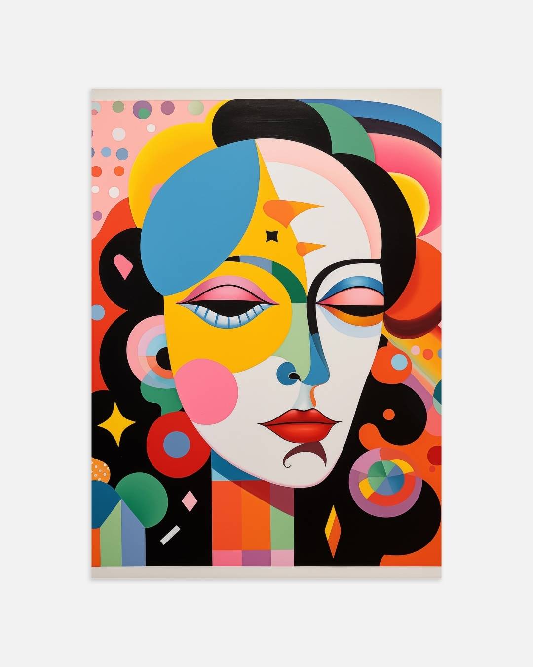 Kleurrijk abstract portret Poster