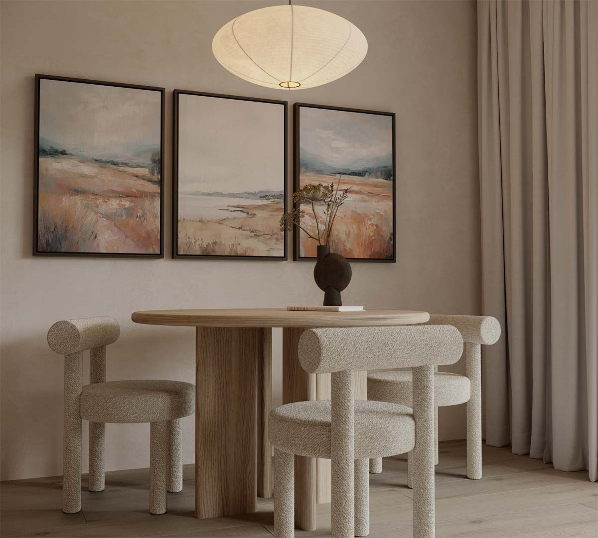 Zomerlandschap in zachte tinten Kunstwerk-canvas-dibond-plexiglas-wanddecoratie-WallArtistic