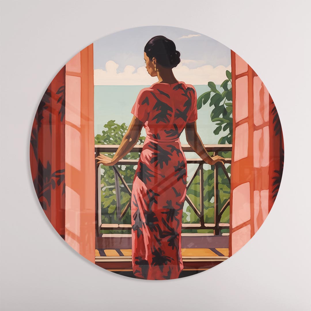 Vrouwelijke Elegantie Muurcirkel-WallArtistic