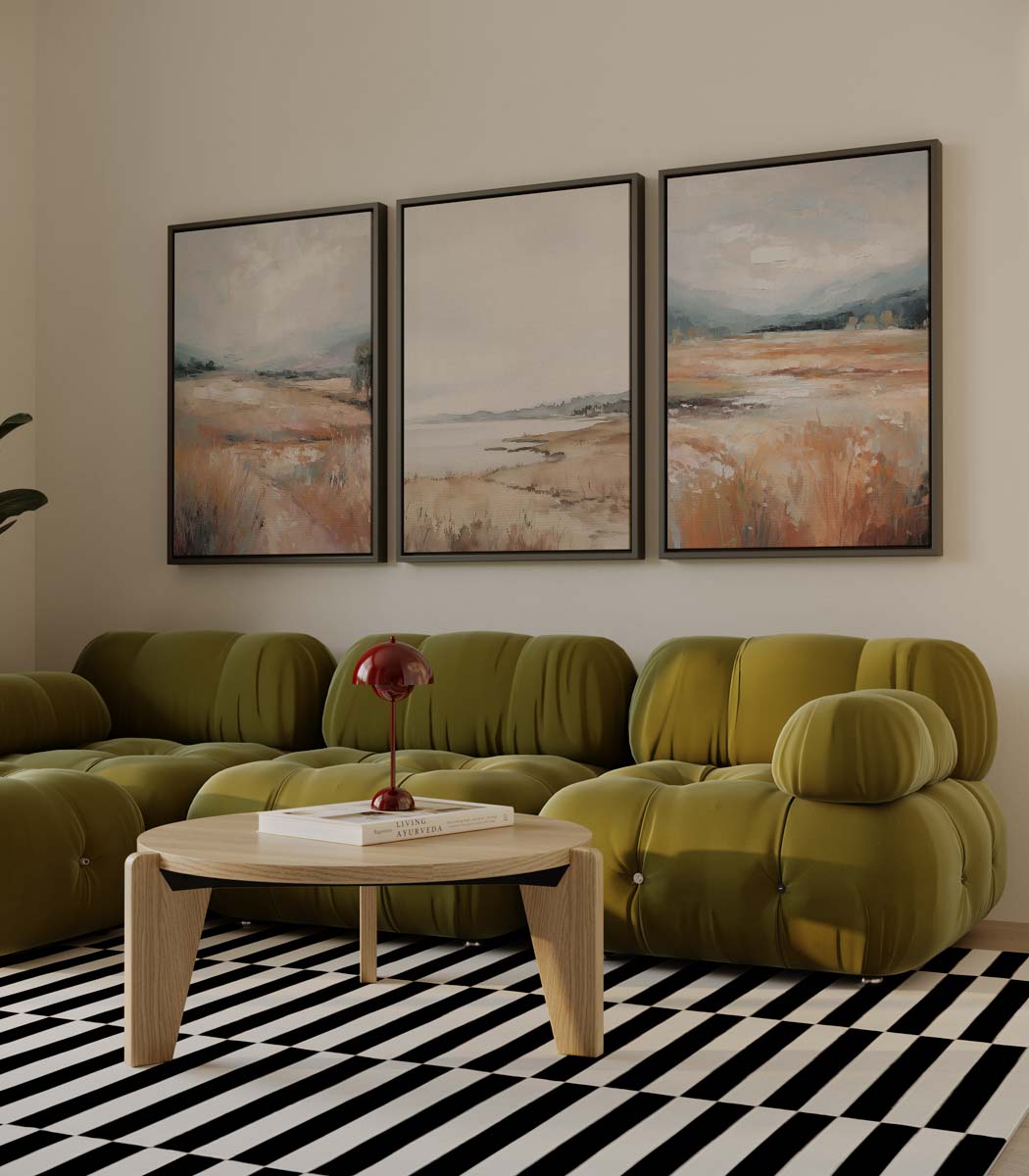 Zomerlandschap in zachte tinten Kunstwerk-canvas-dibond-plexiglas-wanddecoratie-WallArtistic