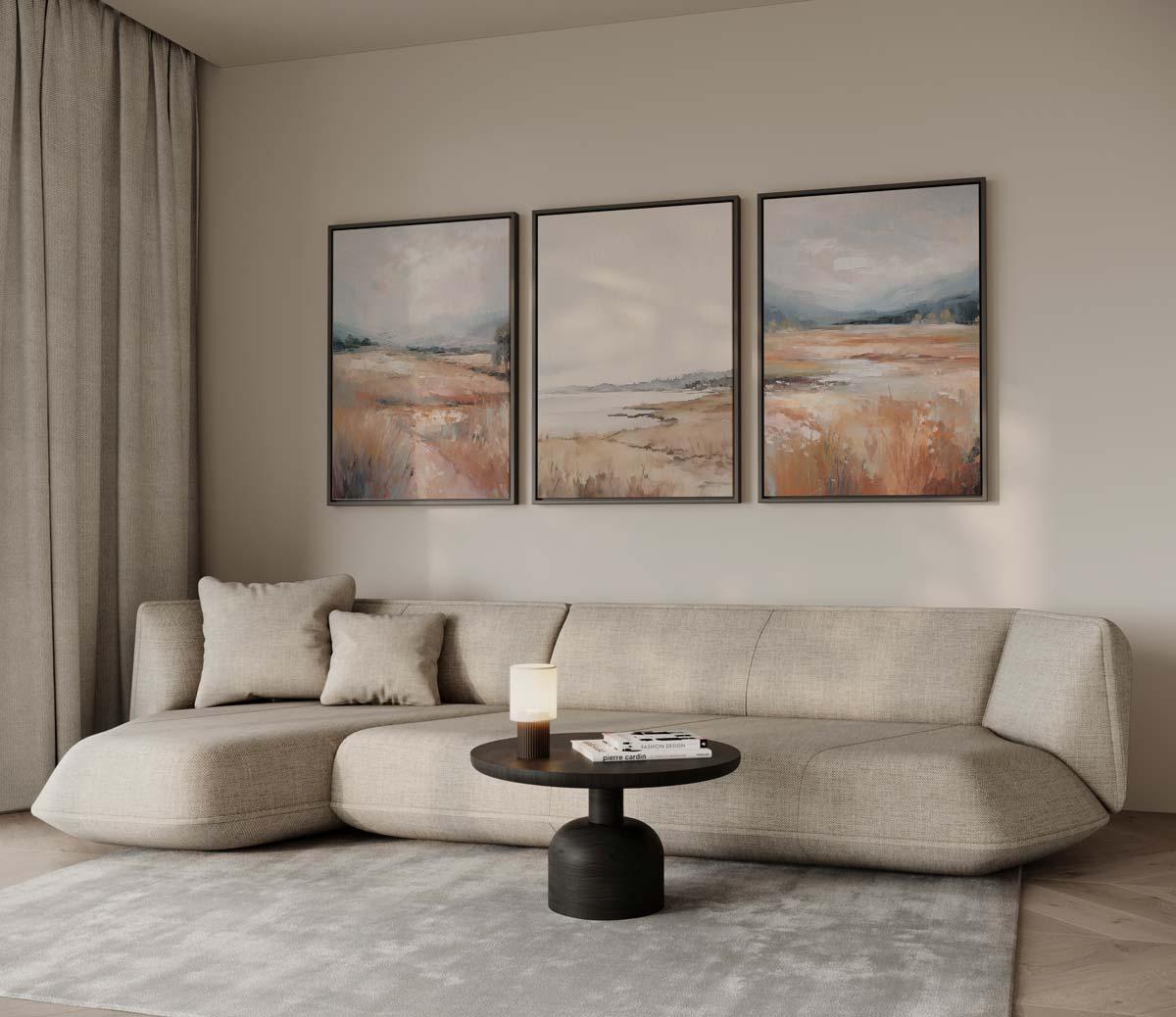 Zomerlandschap in zachte tinten Kunstwerk-canvas-dibond-plexiglas-wanddecoratie-WallArtistic