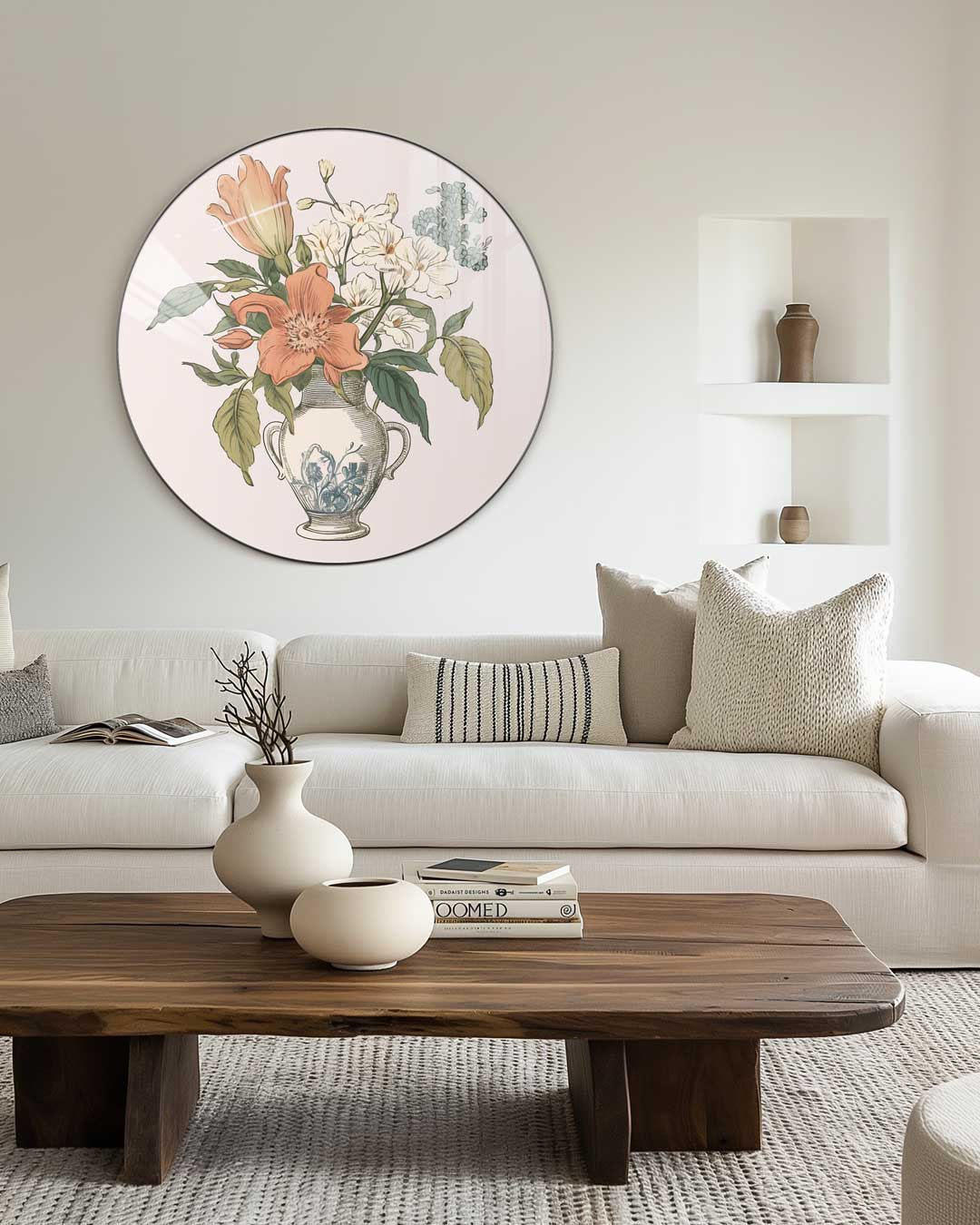 Elegante Bloemenvase Muurcirkel