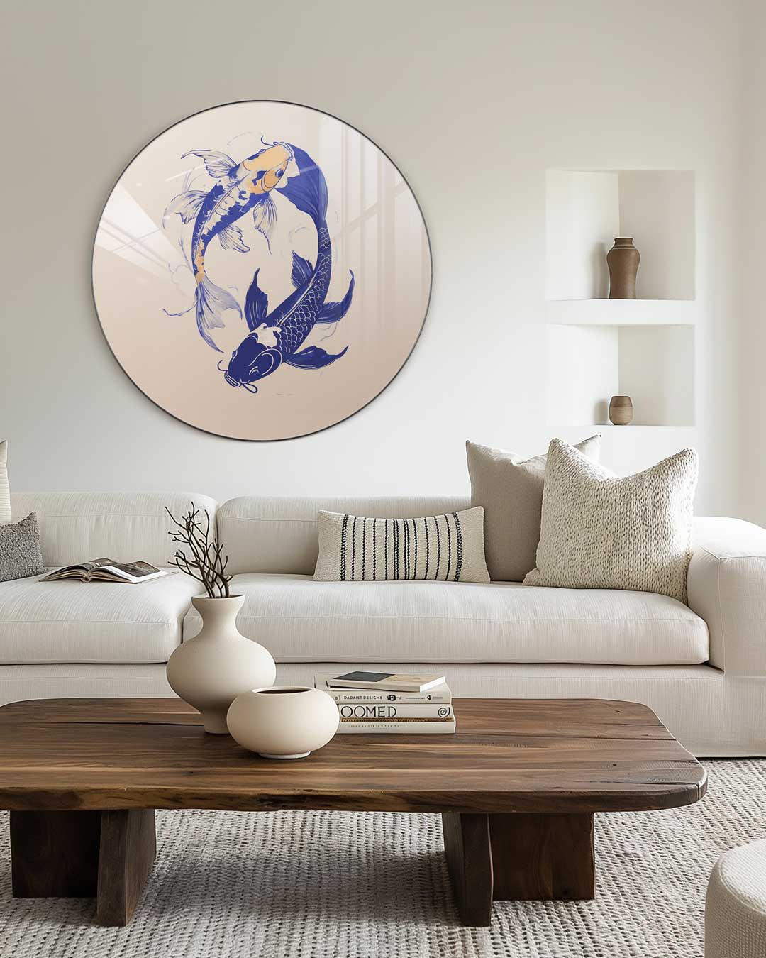 Koi Vissen Yin Yang Muurcirkel