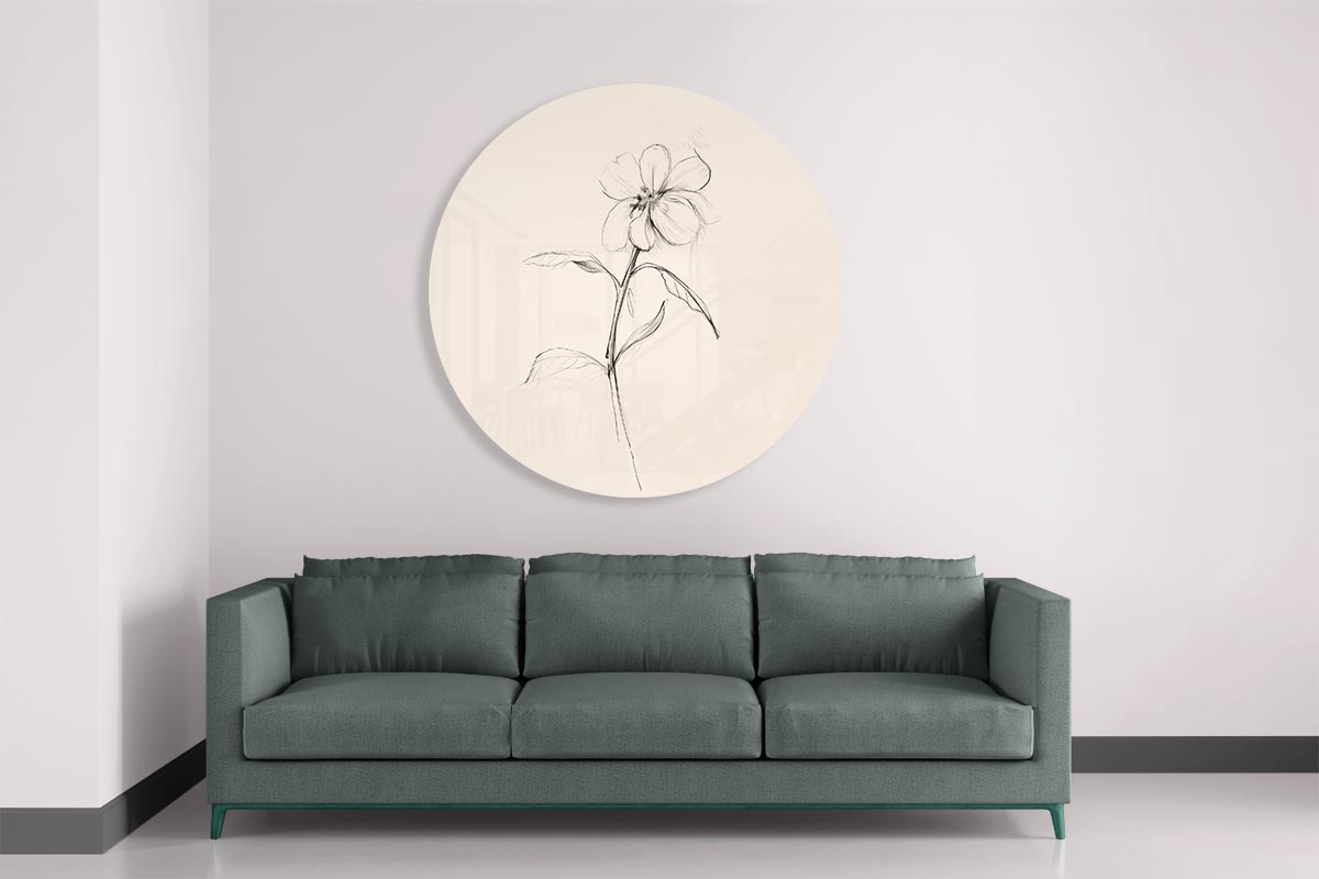 Elegante Bloem Muurcirkel