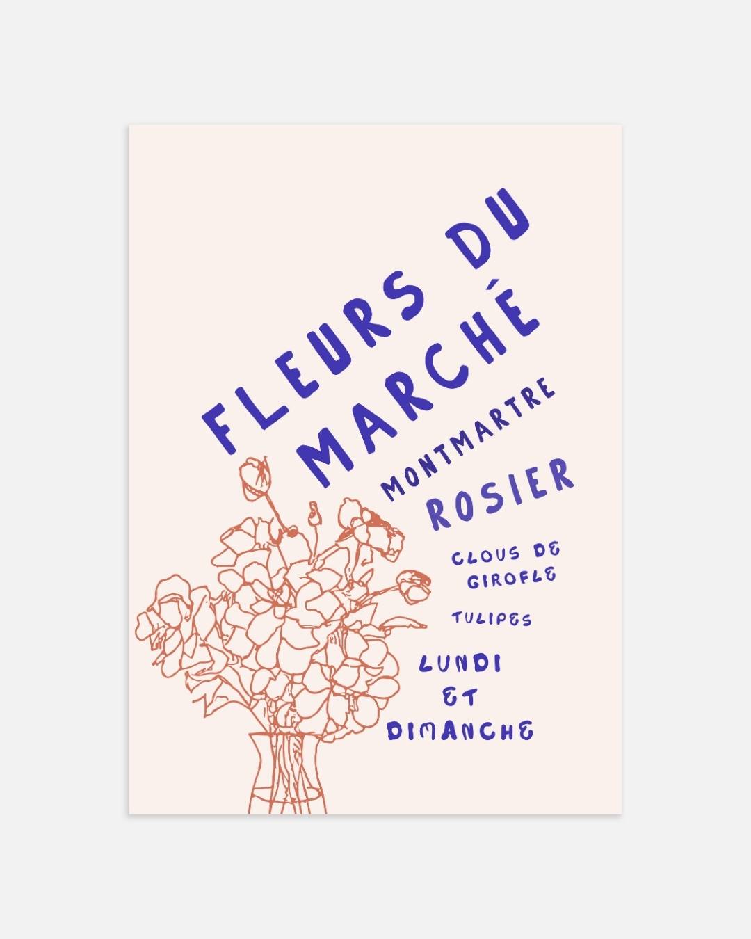 Fleurs du marché Montmartre Poster