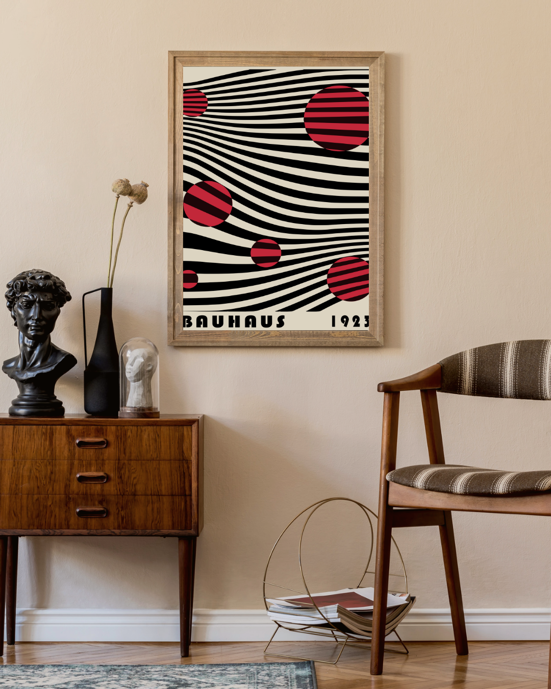 Bauhaus rode stip zebra Poster
