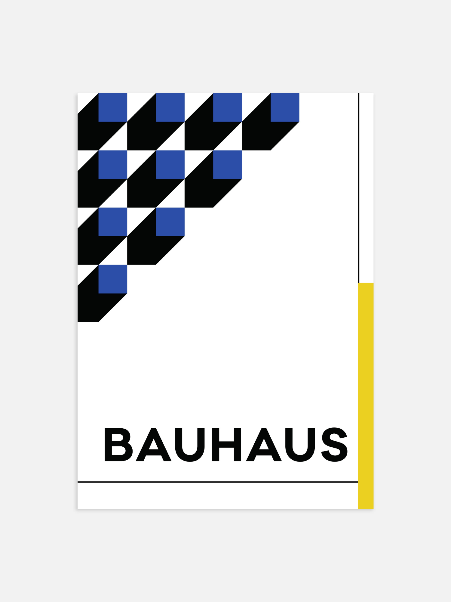 Bauhaus vierkante blauw blokken Poster