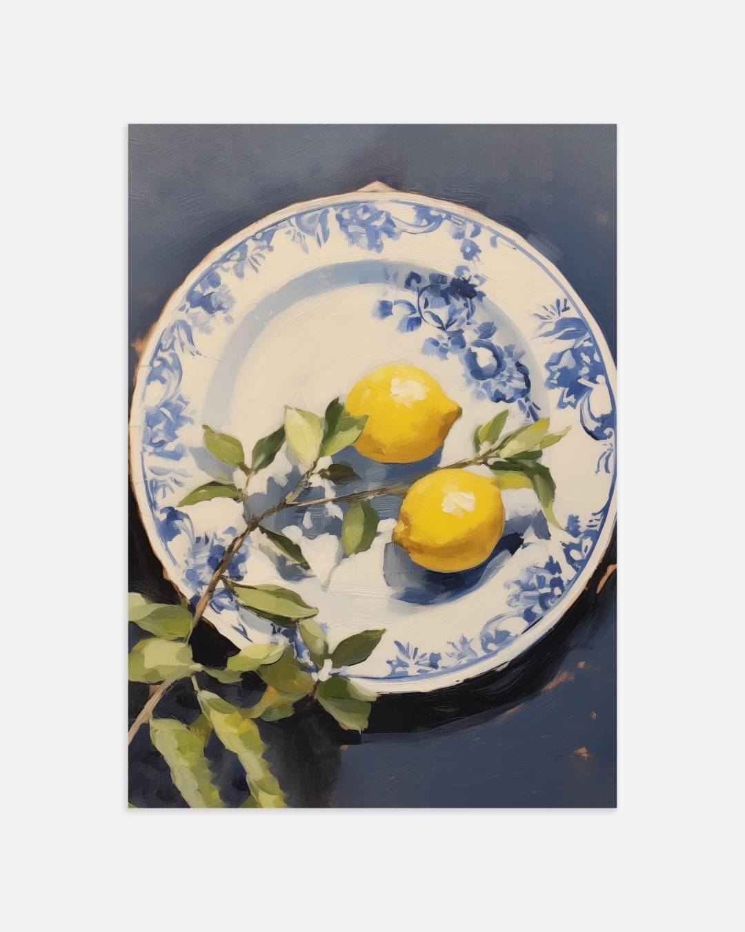 Citroenen op porselein Poster