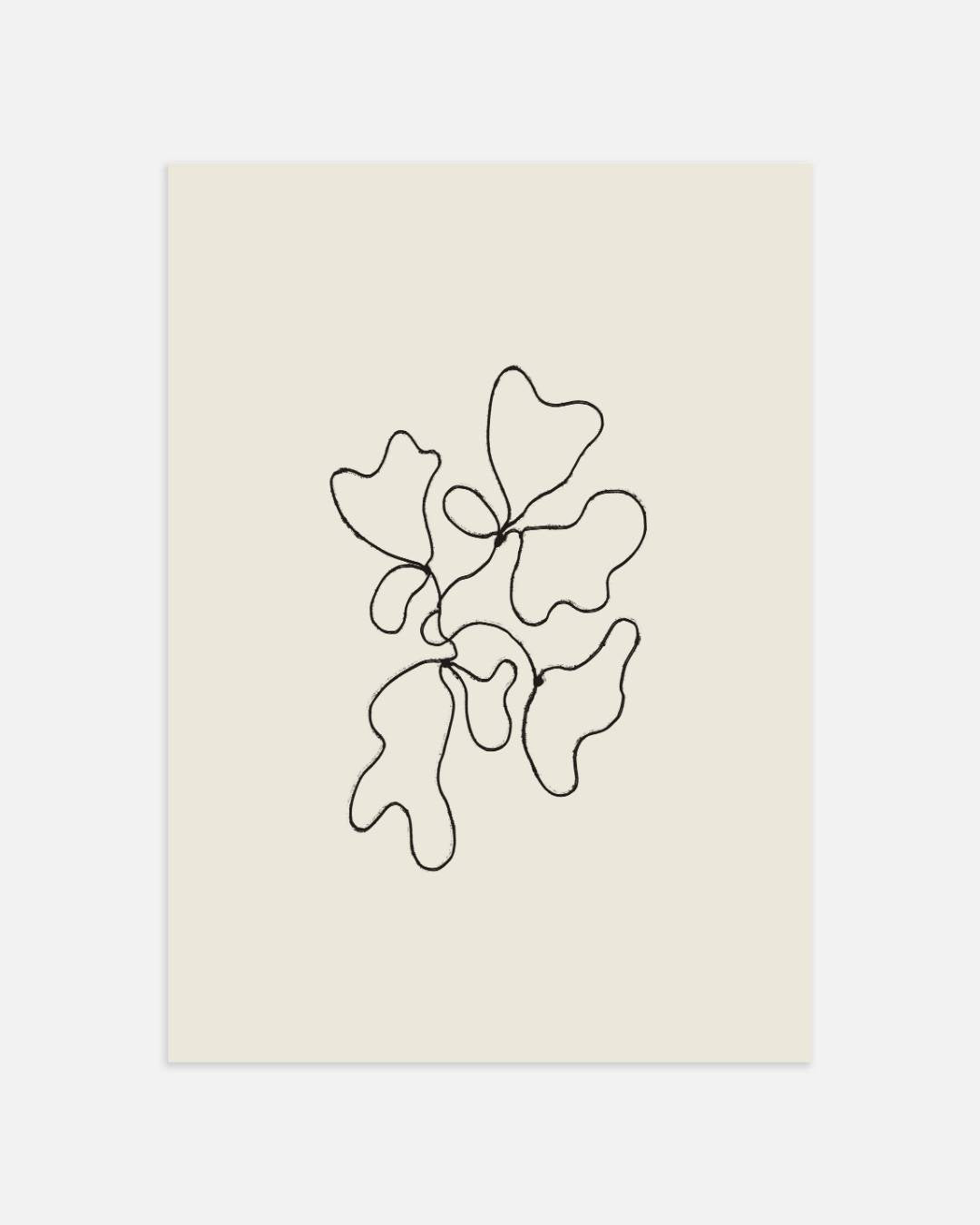 Abstract botanisch lijnenspel Poster