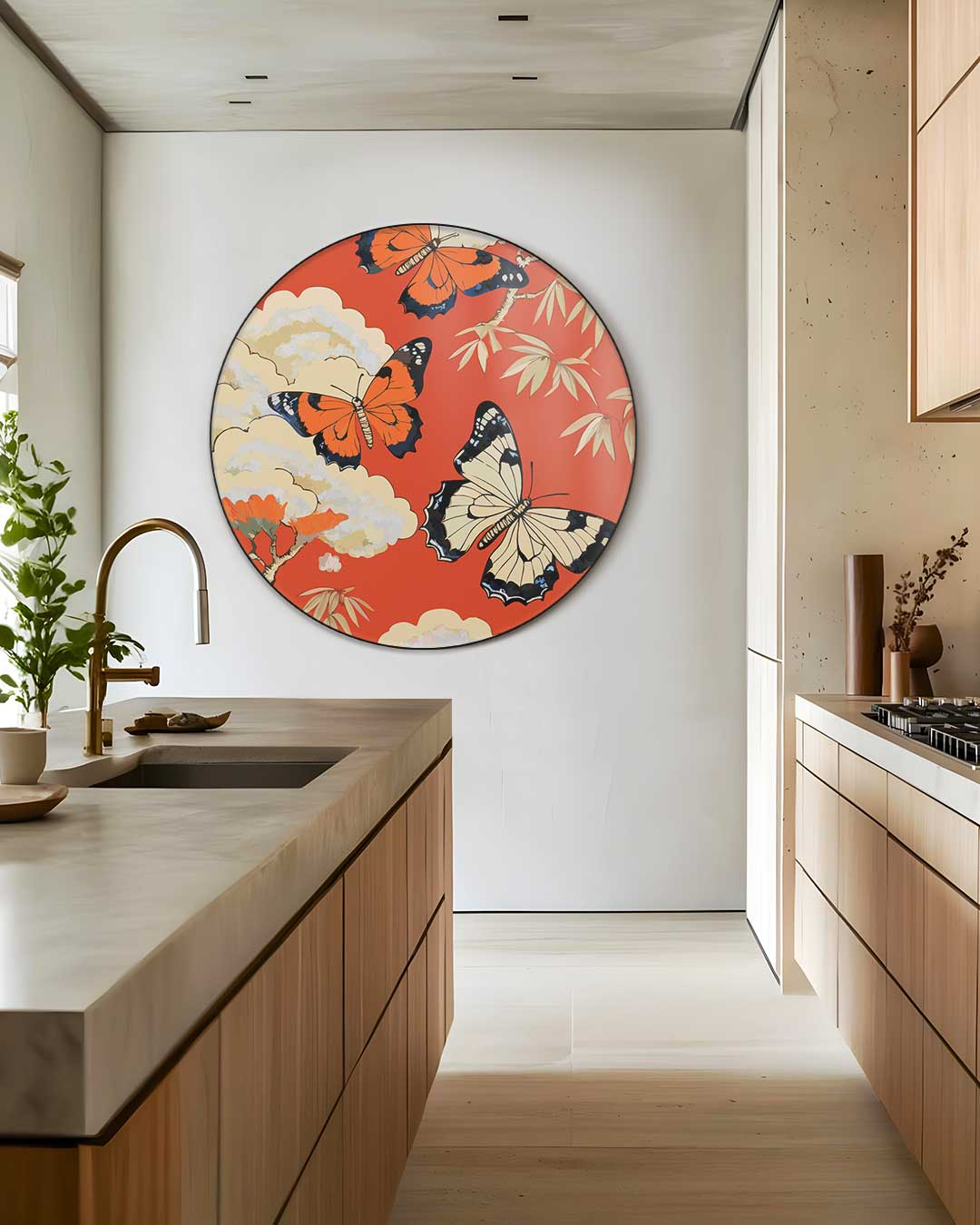 Vlinderparadijs Muurcirkel-WallArtistic