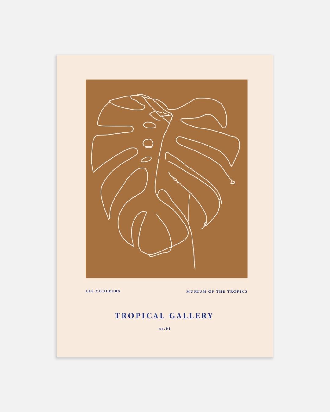Abstracte monstera bladeren Poster