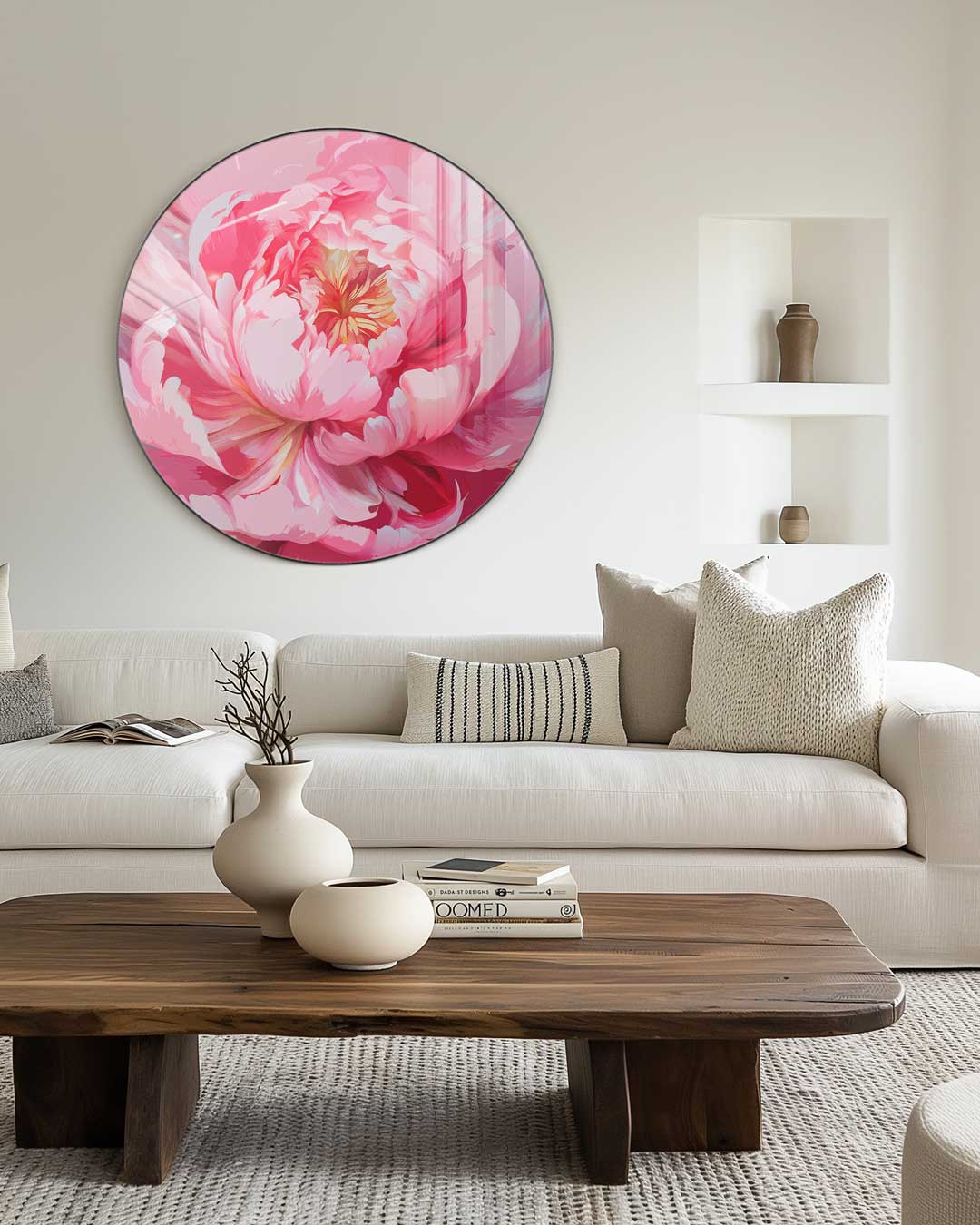 Roze Bloemenpracht Muurcirkel