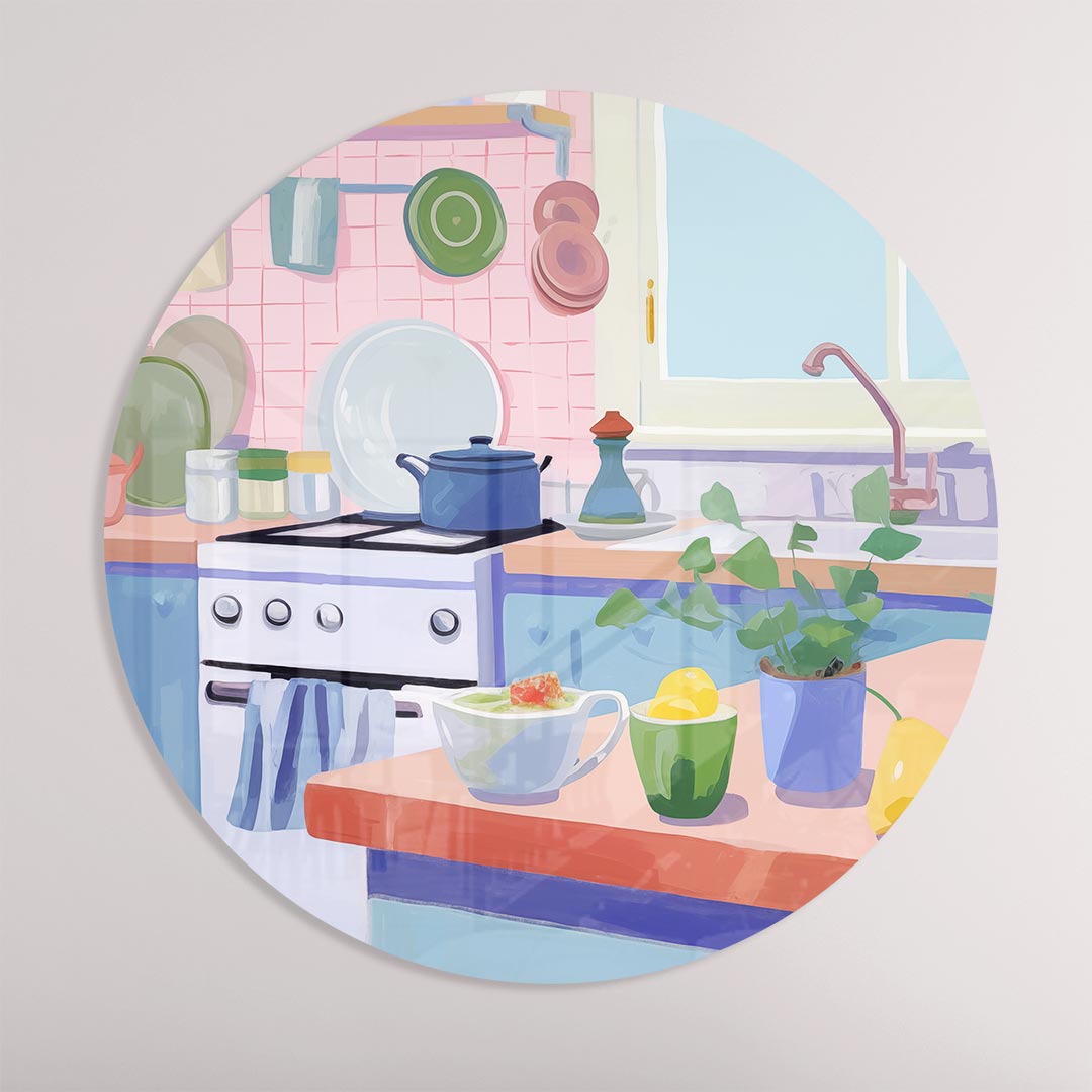 Gezellige Keuken Muurcirkel-WallArtistic