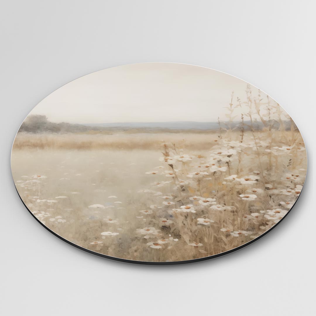 Sereen Bloemrijk Landschap Muurcirkel