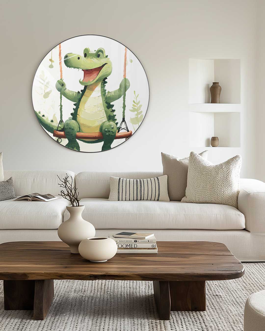Schattige Krokodil Muurcirkel-WallArtistic