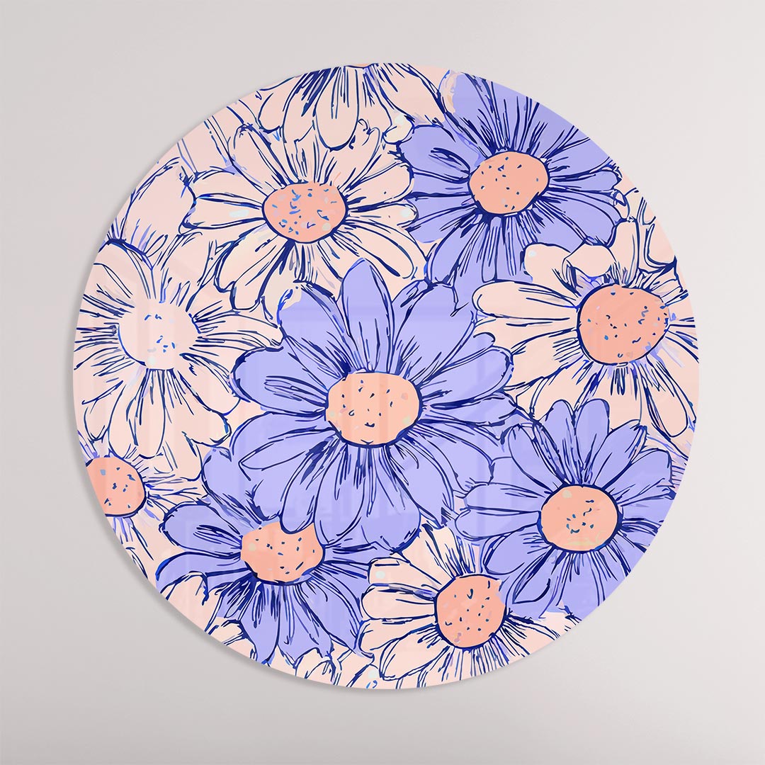 Vrolijke Bloemen Muurcirkel