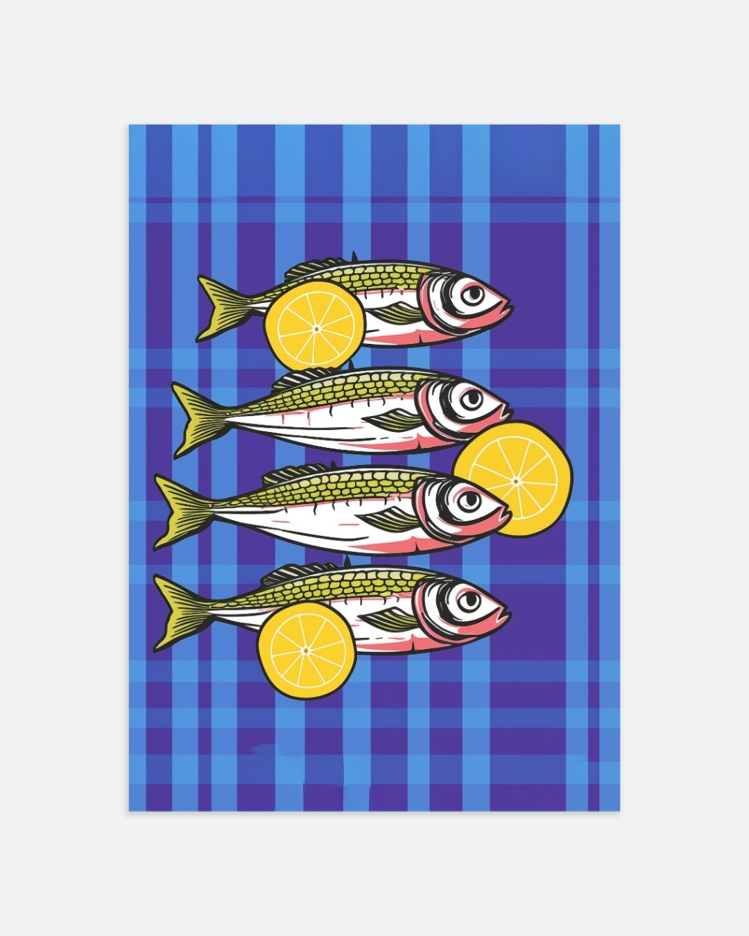 Vrolijke Vissen op Blauw Poster