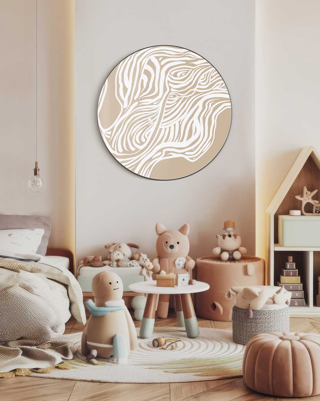 Stijlvolle Beige Muurcirkel