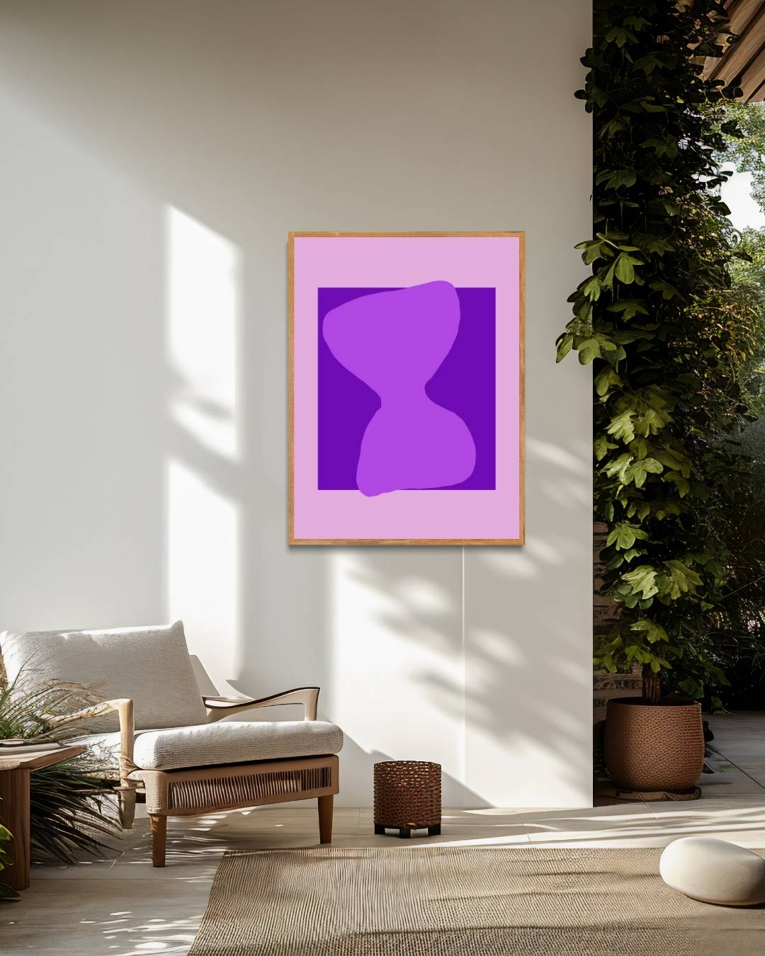 Abstract violet hourglass Poster