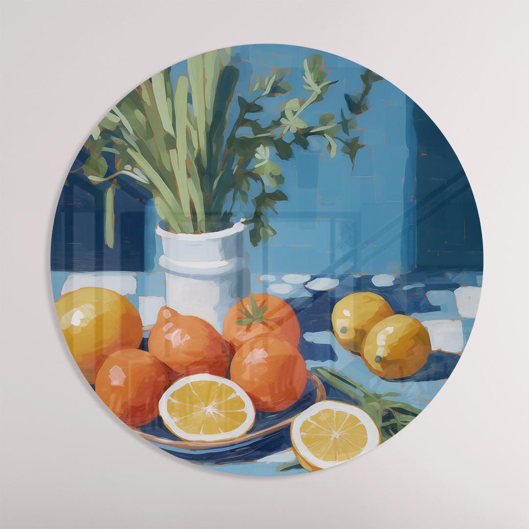 Frisse Citrus Muurcirkel-WallArtistic