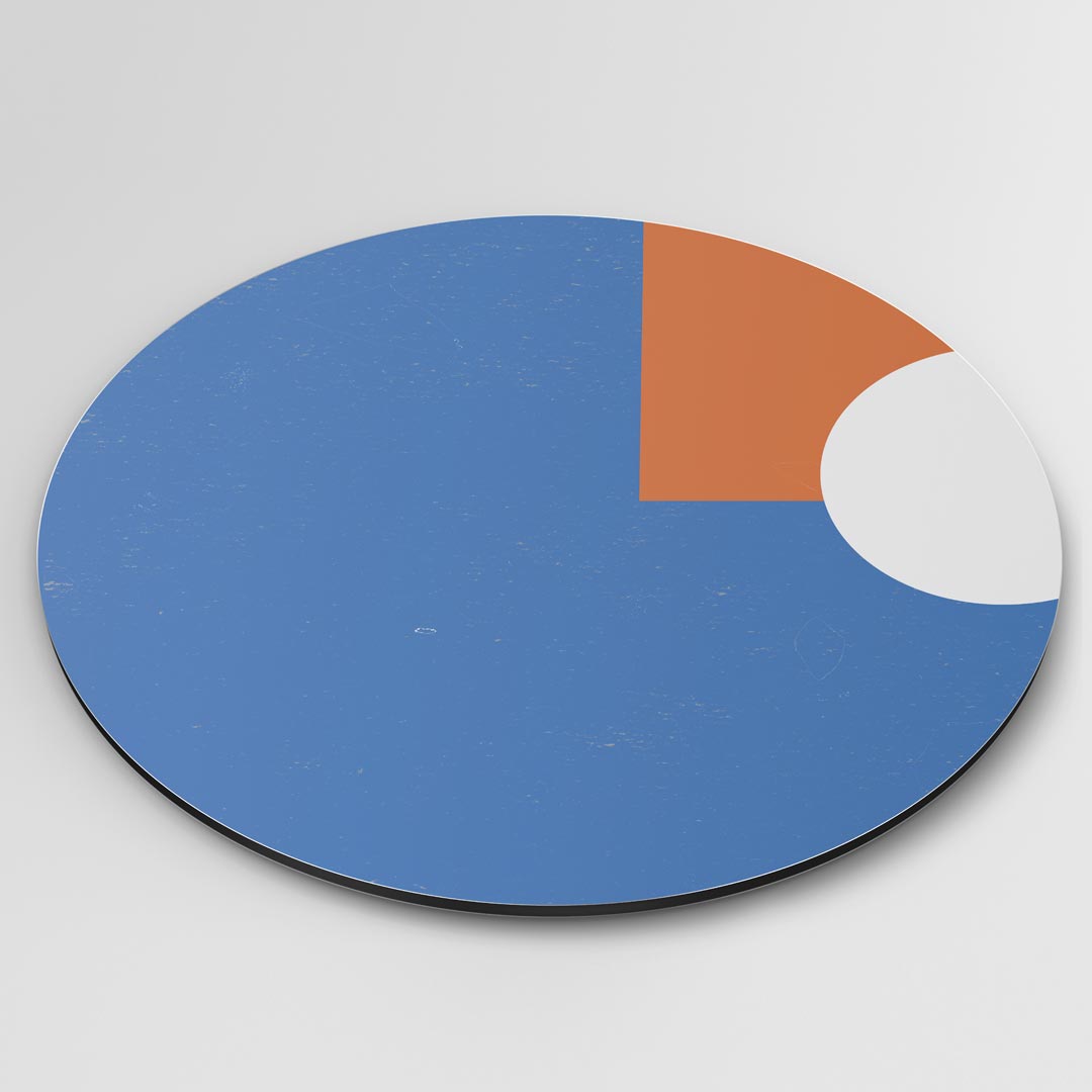 Moderne Muurcirkel Blauw Oranje