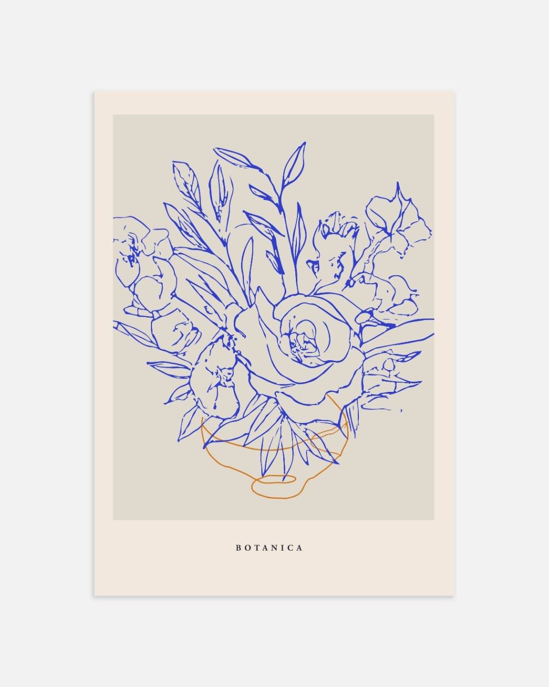 Vintage bloemenlijn Poster