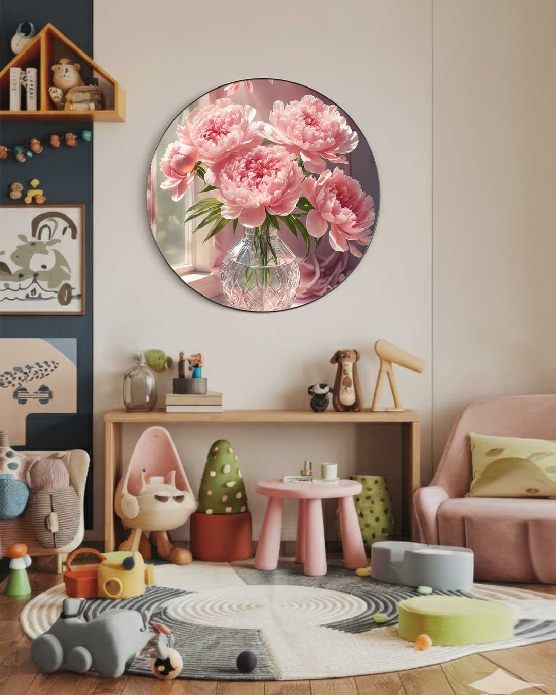 Romantische Bloemen Muurcirkel