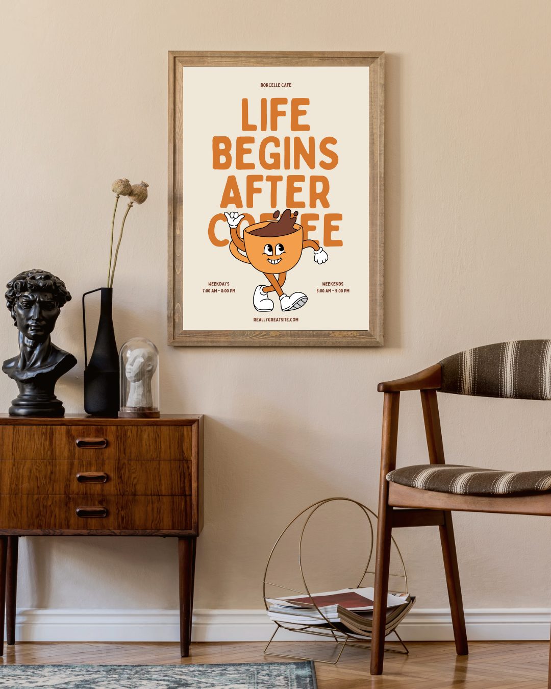 Life begins after coffee Poster