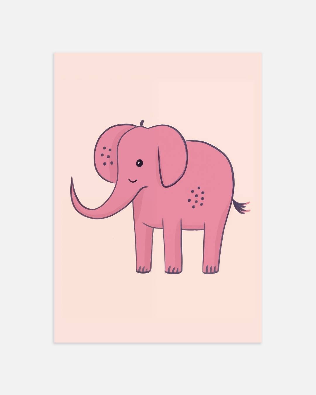Schattige roze olifant illustratie Poster