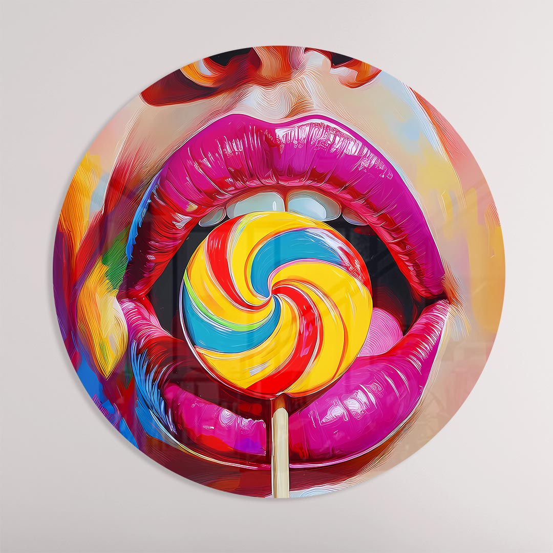 Kleurrijke Lolly Muurcirkel-WallArtistic