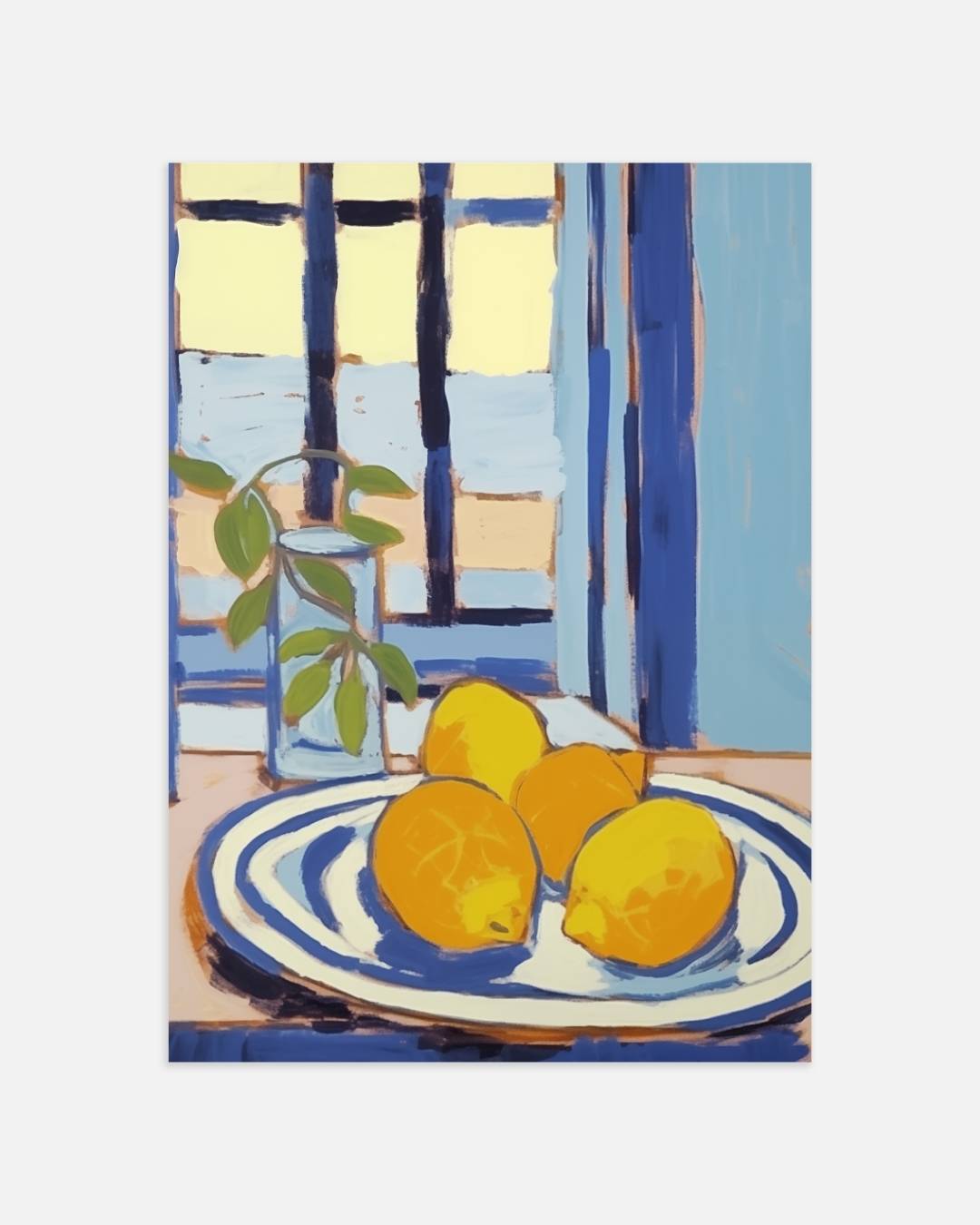 Citroenen bij het raam Poster