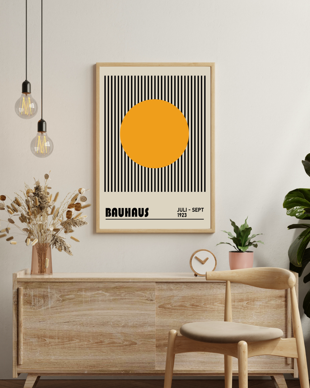 Bauhaus abstract geel Poster