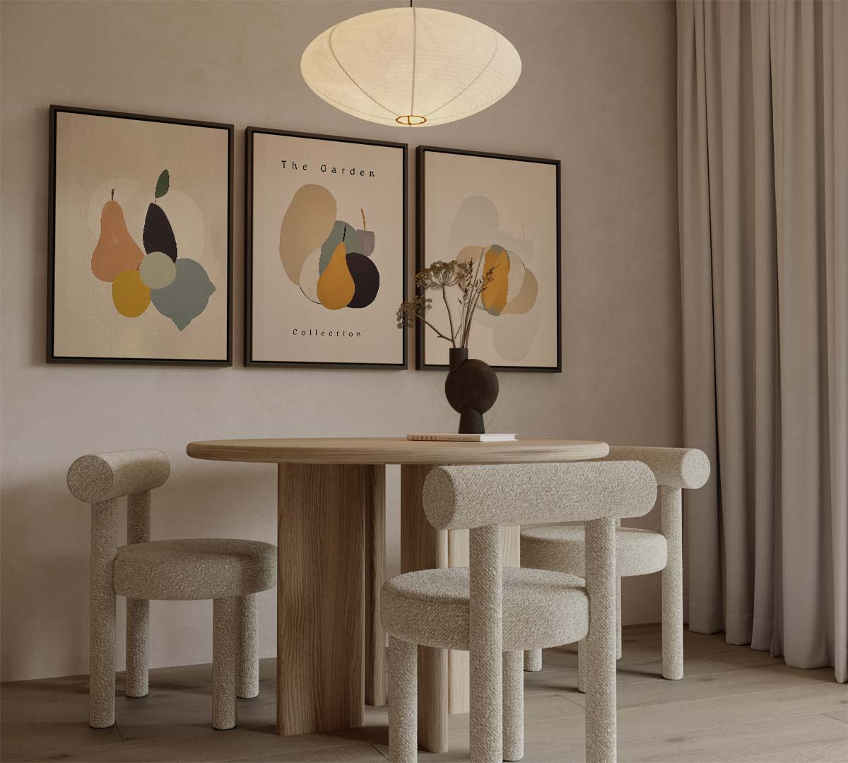 Fruitige modernistische collage Kunstwerk-canvas-dibond-plexiglas-wanddecoratie-WallArtistic