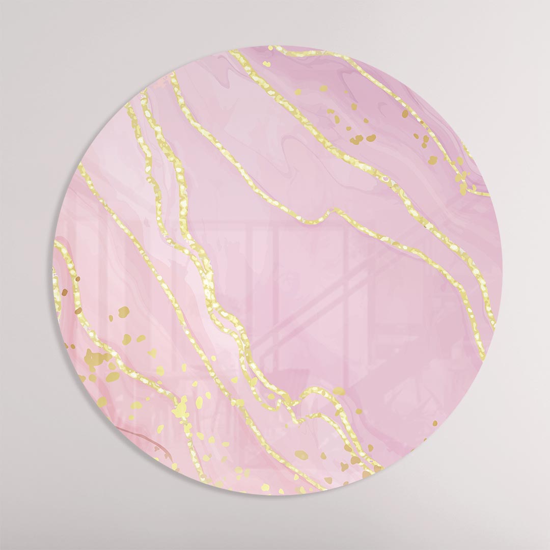 Elegante Marmer Roze Muurcirkel