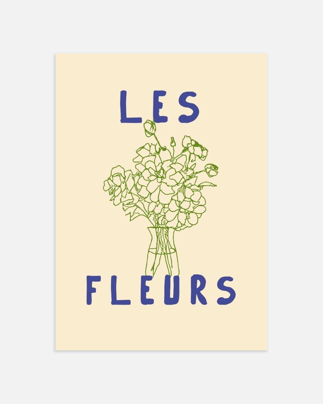 Groene Les fleurs Poster