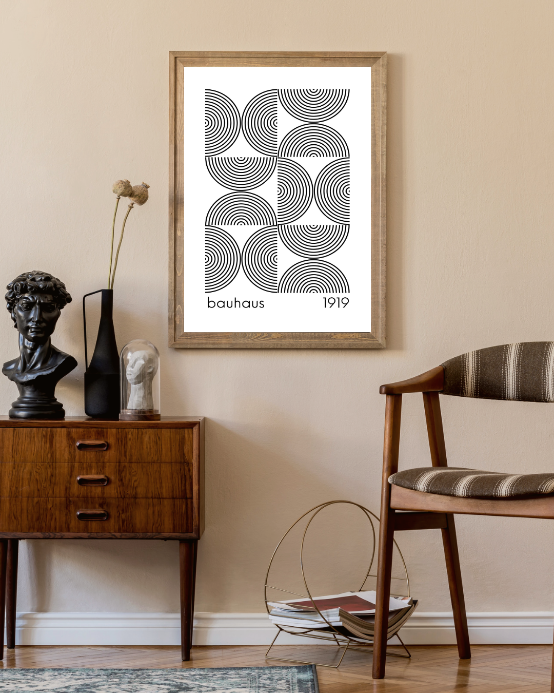 Bauhaus abstract wit Poster