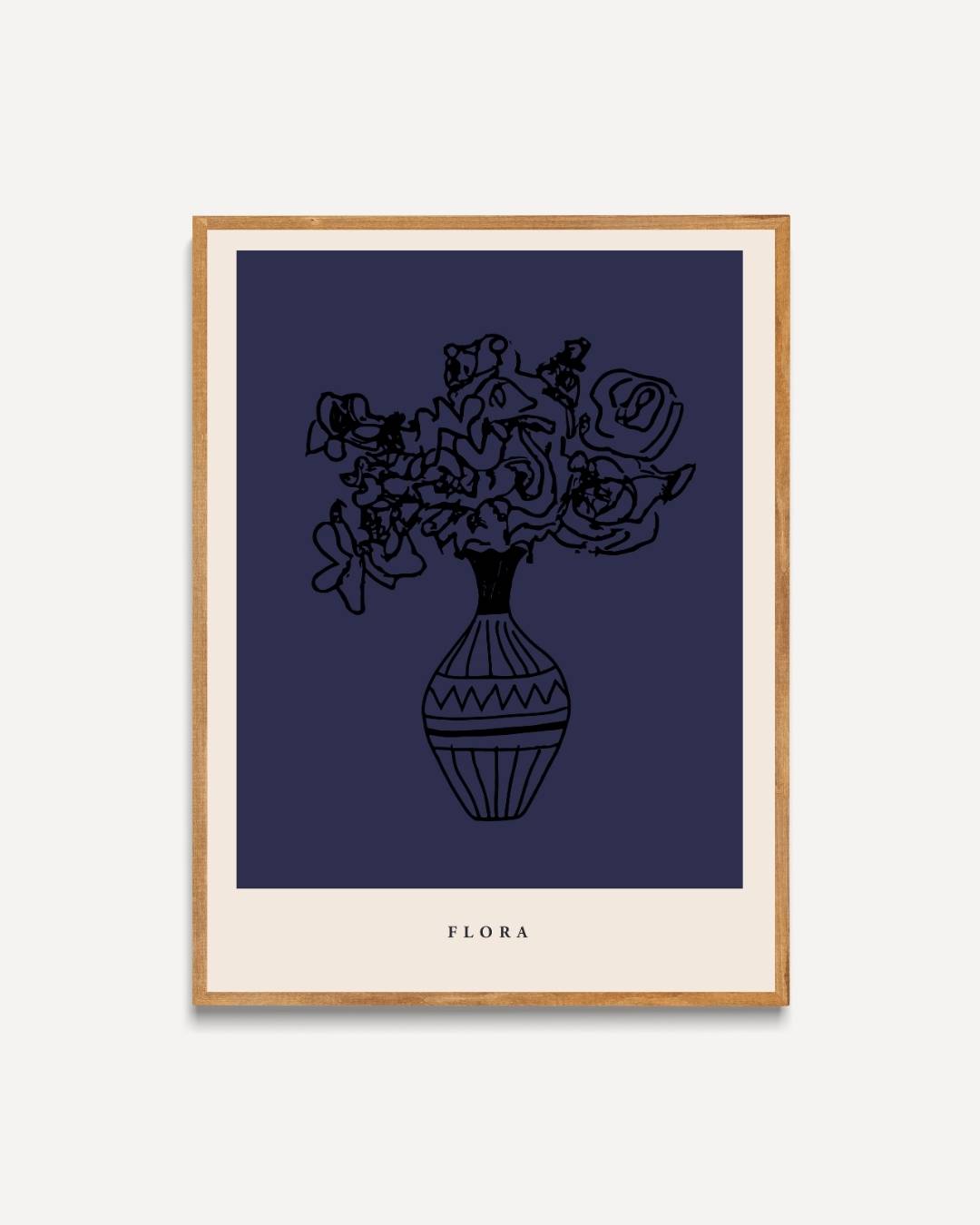 Bloemenvaas lijntekening Poster