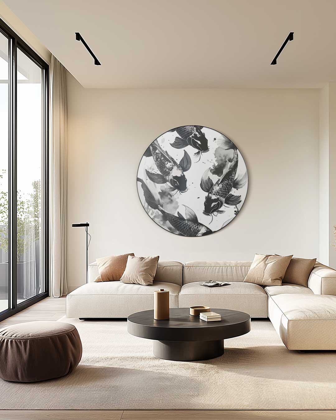 Elegante Koi Muurcirkel-WallArtistic