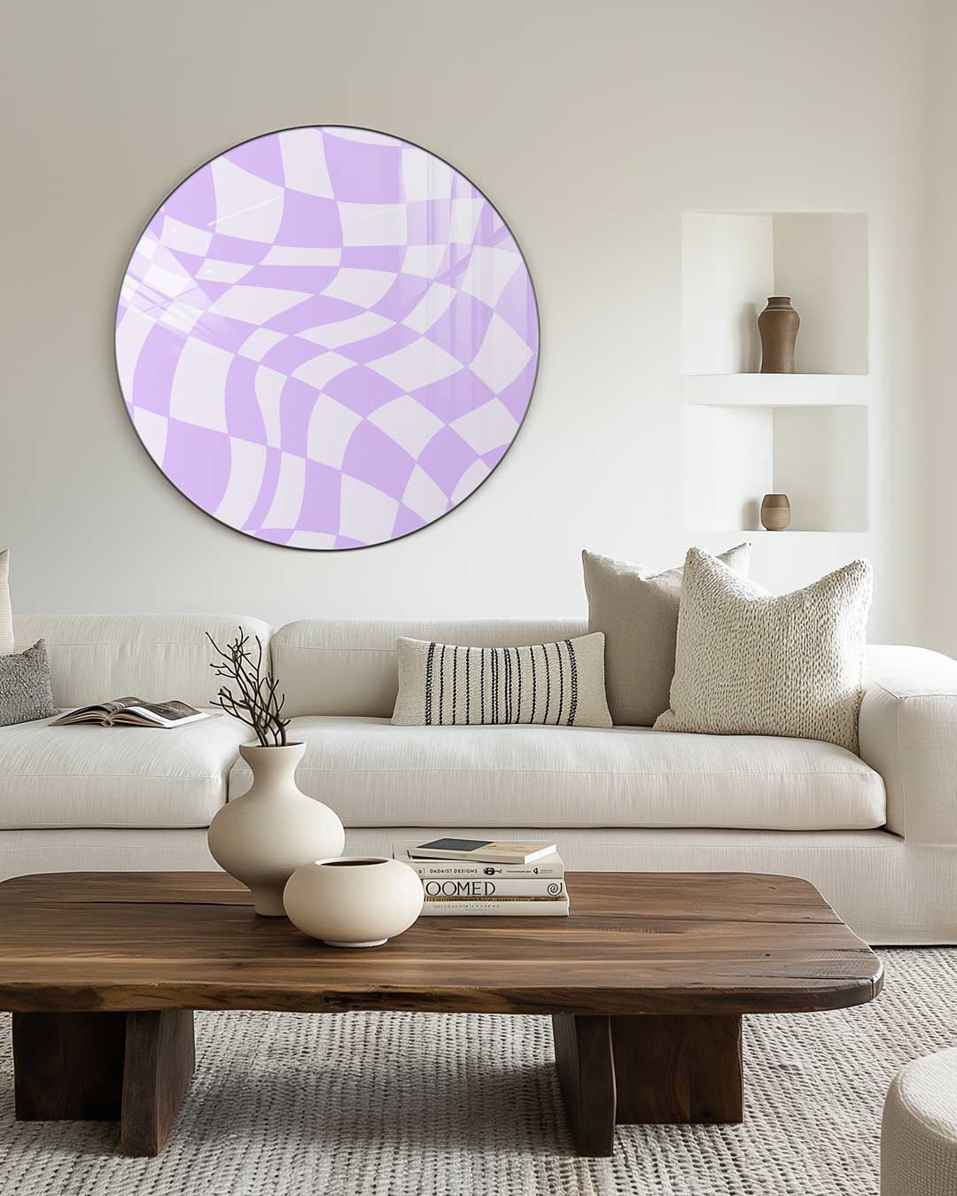 Vrolijke Violette Wervelingen Muurcirkel