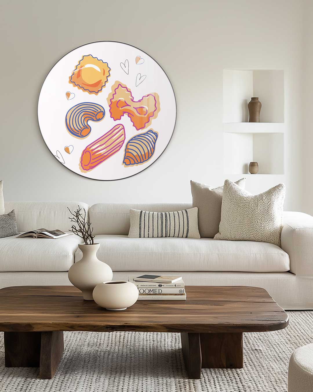 Pasta Illustratie Muurcirkel-WallArtistic