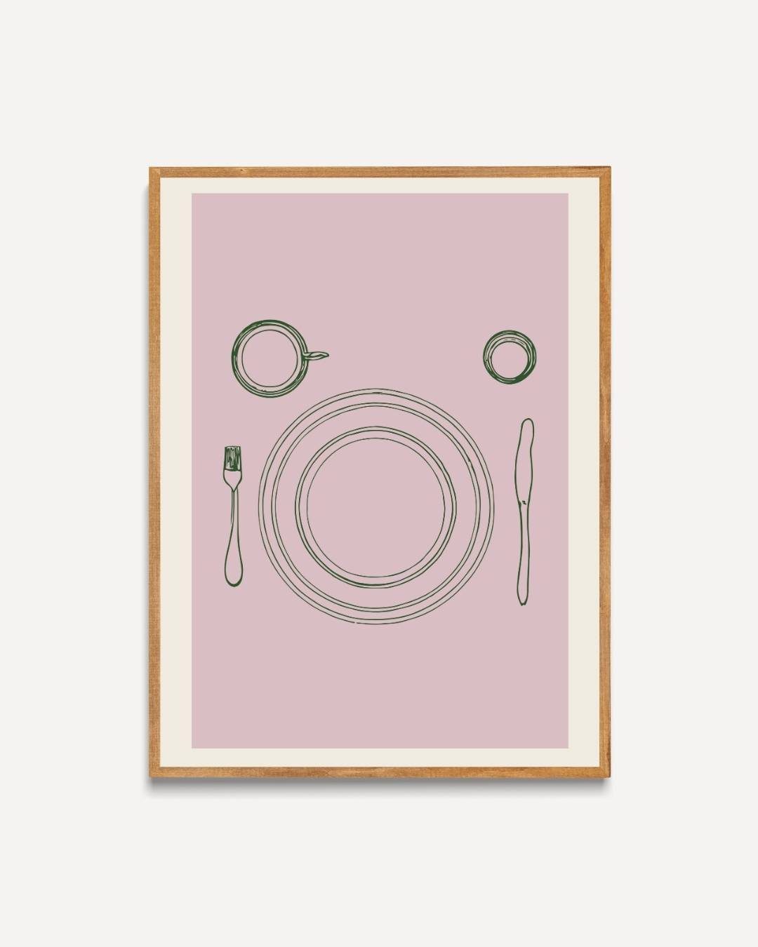 Minimalistische tafelsetting Poster