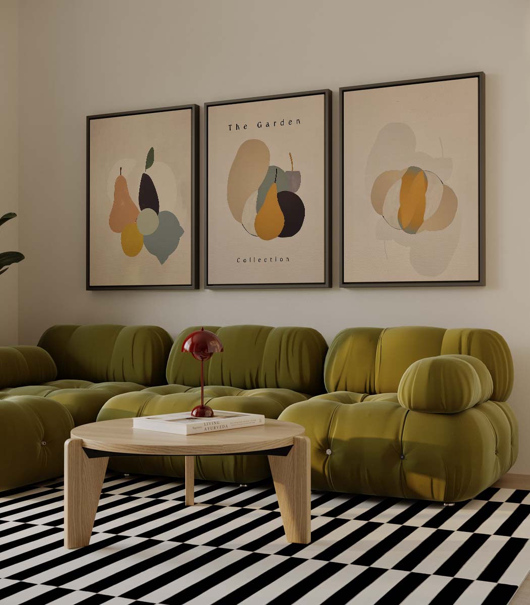 Fruitige modernistische collage Kunstwerk-canvas-dibond-plexiglas-wanddecoratie-WallArtistic